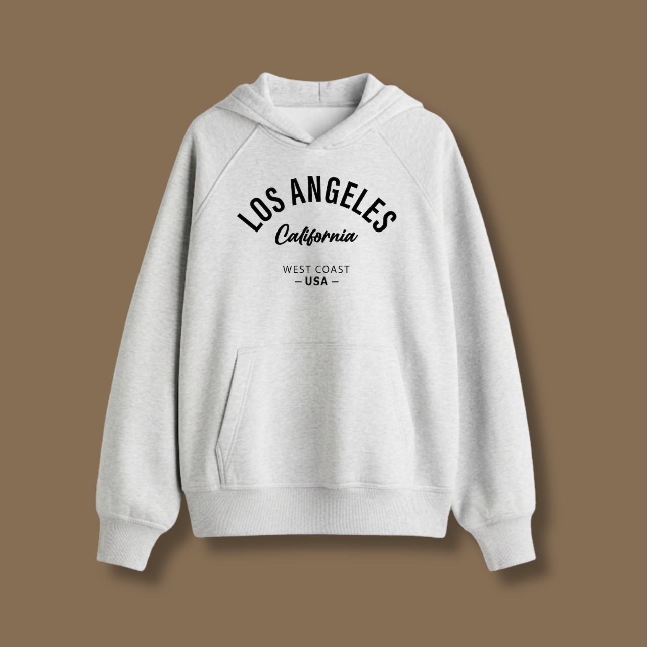 Los Angeles Hoodie In White Melange