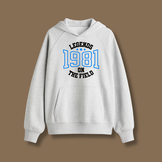 1981 Hoodie In White Melange