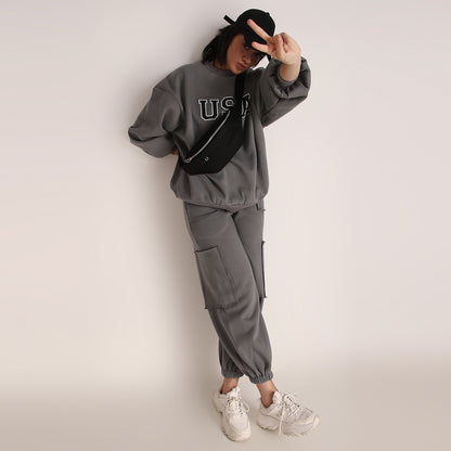 USA OVERSIZED SWEATSHIRT IN GREY